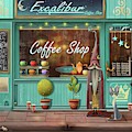 Excalibur Coffee Shop Painting by Joe Gilronan Excalibur Coffee Shop Painting by Joe Gilronan