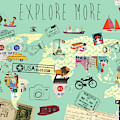 Exlore more world map Mixed Media by Claudia Schoen Exlore more world map Mixed Media by Claudia Schoen