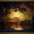 Firework Display at the Castel Sant Angelo in Rome by Joseph Wright Painting by Rolando Burbon Firework Display at the Castel Sant Angelo in Rome by Joseph Wright Painting by Rolando Burbon