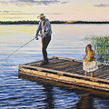 Fishing With A Ballerina Painting by Marilyn McNish Fishing With A Ballerina Painting by Marilyn McNish