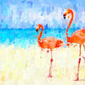 Flamingos Painting by Vart Studio Flamingos Painting by Vart Studio