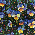 Floral Interpretation - Pansies Painting by James W Johnson Floral Interpretation - Pansies Painting by James W Johnson