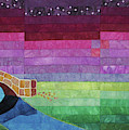 Four Patch Bridge at Sunset Tapestry - Textile by Pam Geisel Four Patch Bridge at Sunset Tapestry - Textile by Pam Geisel