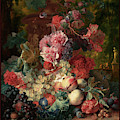 Fruit Piece by Jan van Huysum Painting by Rolando Burbon Fruit Piece by Jan van Huysum Painting by Rolando Burbon