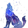 Galaxy Wolf - Lupus Constellation Painting by Olga Shvartsur Galaxy Wolf - Lupus Constellation Painting by Olga Shvartsur
