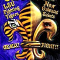 God Bless Our Tigers And Saints Painting by Mike Roberts God Bless Our Tigers And Saints Painting by Mike Roberts