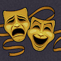 Gold Comedy And Tragedy Theater Masks Photograph by John Schwegel Gold Comedy And Tragedy Theater Masks Photograph by John Schwegel