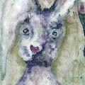 Gray Bunny Love by Claire Bull