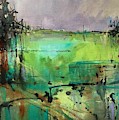 Green Abstraction Painting by Judith Levins Green Abstraction Painting by Judith Levins