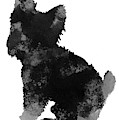 Grey And Black Silhouette Of A Yorkie Facing Left by Joanna Szmerdt Grey And Black Silhouette Of A Yorkie Facing Left by Joanna Szmerdt