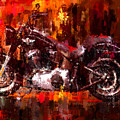 Harley Davidson Fat Boy dark Painting by Vart Studio Harley Davidson Fat Boy dark Painting by Vart Studio