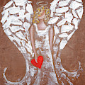 Heard on High Angel - brown heart Painting by Annie Troe Heard on High Angel - brown heart Painting by Annie Troe