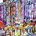 Honfleur Walk Painting by Mirek Kuzniar Honfleur Walk Painting by Mirek Kuzniar