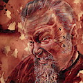 Human Blood Artist Self Portrait - dry blood Painting by Ryan Almighty Human Blood Artist Self Portrait - dry blood Painting by Ryan Almighty