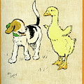 Illustration of puppy and gosling Mixed Media by Cecil Aldin Illustration of puppy and gosling Mixed Media by Cecil Aldin