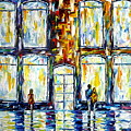In Front Of Shop Windows Painting by Mirek Kuzniar In Front Of Shop Windows Painting by Mirek Kuzniar