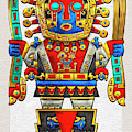Incan Gods - The Great Creator Viracocha on White Leather by Serge Averbukh