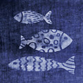 Indigo Fish- Art by Linda Woods Mixed Media by Linda Woods Indigo Fish- Art by Linda Woods Mixed Media by Linda Woods