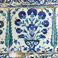 Iznik lapis tiles with flower pattern Photograph by Steve Estvanik Iznik lapis tiles with flower pattern Photograph by Steve Estvanik