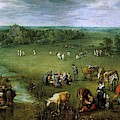 Jan Brueghel 'el Viejo' / 'Flemish Dairy Farm', ca. 1621, Flemish School, Oil on canvas. Painting by Jan Brueghel the Elder -1568-1625-