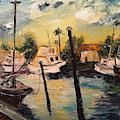 Jeannes Harbor Painting by Roxy Rich Jeannes Harbor Painting by Roxy Rich