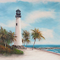 Key Biscayne Lighthouse Painting by Lynne Pittard Key Biscayne Lighthouse Painting by Lynne Pittard
