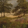 Landscape With Cows Painting by Albert Bierstadt Landscape With Cows Painting by Albert Bierstadt