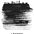 London Skyline Brush Stroke Black by Naxart Studio London Skyline Brush Stroke Black by Naxart Studio