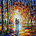 Lovers In The Park Painting by Mirek Kuzniar Lovers In The Park Painting by Mirek Kuzniar