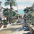 Manhattan Beach #1 Painting by Luisa Millicent Manhattan Beach #1 Painting by Luisa Millicent
