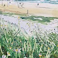 Manhattan Beach Pier Painting by Luisa Millicent Manhattan Beach Pier Painting by Luisa Millicent