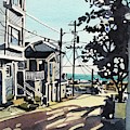Manhattan Beach Sunshine Painting by Luisa Millicent Manhattan Beach Sunshine Painting by Luisa Millicent