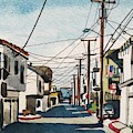 Manhattan Beach Cables Galore Painting by Luisa Millicent Manhattan Beach Cables Galore Painting by Luisa Millicent