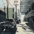 Manhattan Beach Alley #2 Painting by Luisa Millicent Manhattan Beach Alley #2 Painting by Luisa Millicent