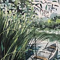 Marvin's Canoe Painting by Luisa Millicent Marvin's Canoe Painting by Luisa Millicent