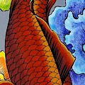 Metallic Koi Fish Painting by Bryon Stewart Metallic Koi Fish Painting by Bryon Stewart