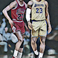 Michael Jordan Vs Lebron James Abstract Art 1 by Joe Hamilton Michael Jordan Vs Lebron James Abstract Art 1 by Joe Hamilton
