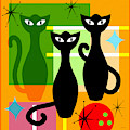 Mid Century Modern Abstract Mcm Bowling Alley Cats 20190113 Square by Wingsdomain Art and Photography Mid Century Modern Abstract Mcm Bowling Alley Cats 20190113 Square by Wingsdomain Art and Photography