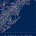 Monaco Blueprint City Map by HELGE Art Gallery Monaco Blueprint City Map by HELGE Art Gallery