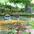 Monet's pond Painting by Rebecca Matthews Monet's pond Painting by Rebecca Matthews
