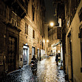 Motorbike in Narrow Street at Night in Rome in Italy Photograph by Andreas Berthold Motorbike in Narrow Street at Night in Rome in Italy Photograph by Andreas Berthold