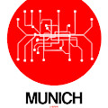 Munich Red Subway Map by Naxart Studio Munich Red Subway Map by Naxart Studio