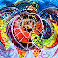 Neon Sea Turtle, Wake and Drag Painting by J Vincent Scarpace Neon Sea Turtle, Wake and Drag Painting by J Vincent Scarpace