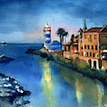 Nightfall in Cascais Portugal Painting by Dora Hathazi Mendes Nightfall in Cascais Portugal Painting by Dora Hathazi Mendes