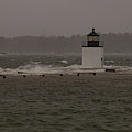 October Storm at Derby Wharf Lighthouse Photograph by Jeff Folger