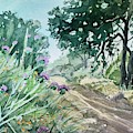 On the Misty Trail - Tuna Canyon Painting by Luisa Millicent On the Misty Trail - Tuna Canyon Painting by Luisa Millicent
