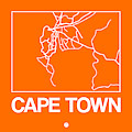 Orange Map Of Cape Town by Naxart Studio Orange Map Of Cape Town by Naxart Studio