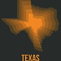 Orange Map Of Texas by Naxart Studio Orange Map Of Texas by Naxart Studio