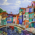 Painted Buildings burano Venice Painting by Anthony Falbo Painted Buildings burano Venice Painting by Anthony Falbo