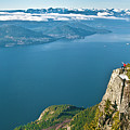 Panoramic View Of Hiker Standing On Mountain Summit, Vancouver B.c. Photograph by Cavan Images